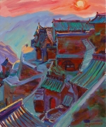 sunset-in-mountain-village-60x50